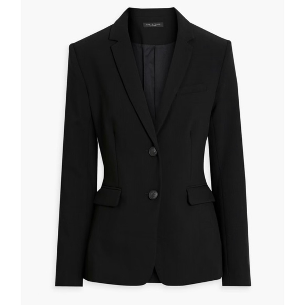 RAG & BONE Razor crepe blazer in Black Size 0